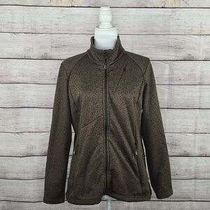 L.L. Bean Misses Mountain Laurel Stretch Fleece Jacket Large Full Zip Brown